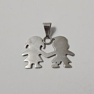 Sterling Boy and Girl Pendant